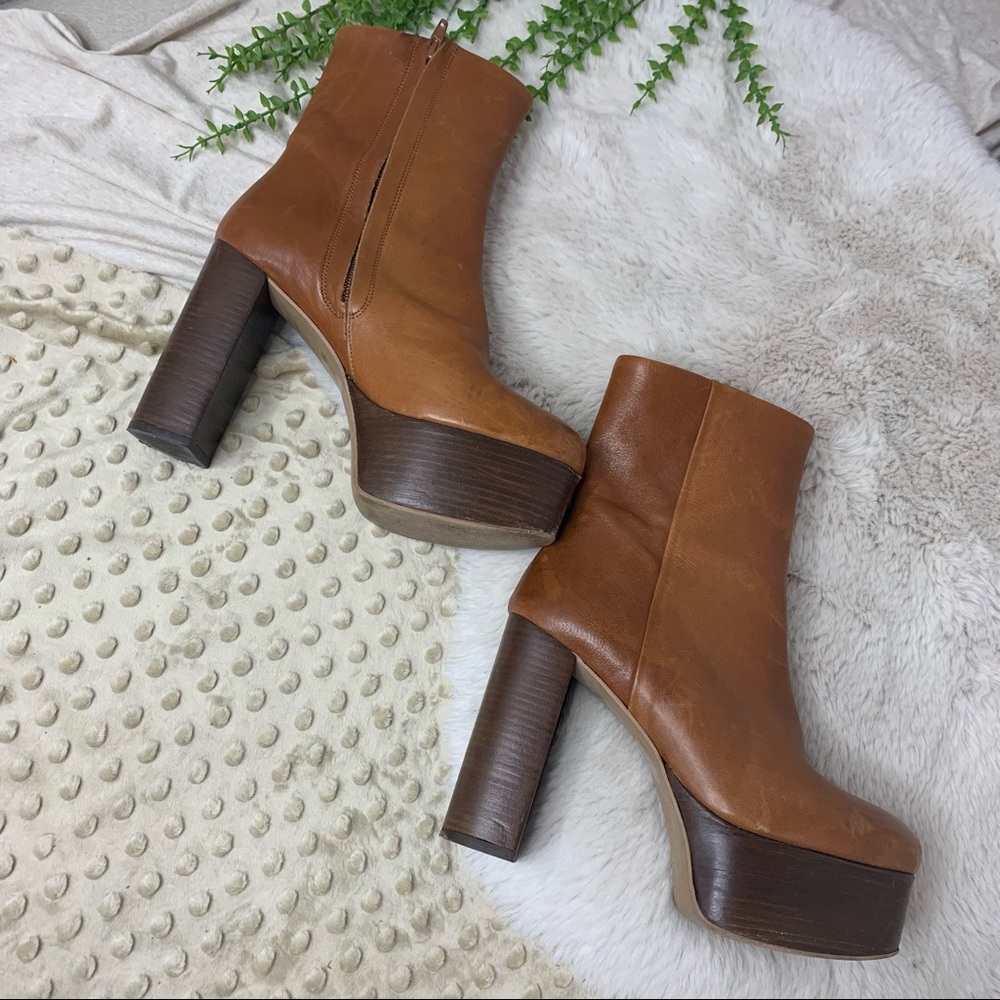 Free People Friday Night Platform Leather Boots 39